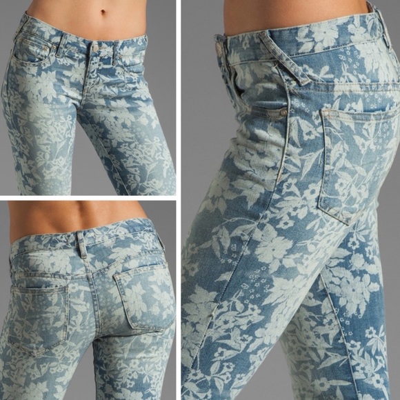 🌺🎉HP🎉🌺 NWOT Free People Hawaiian Floral Print Skinny Jeans - Picture 7 of 15